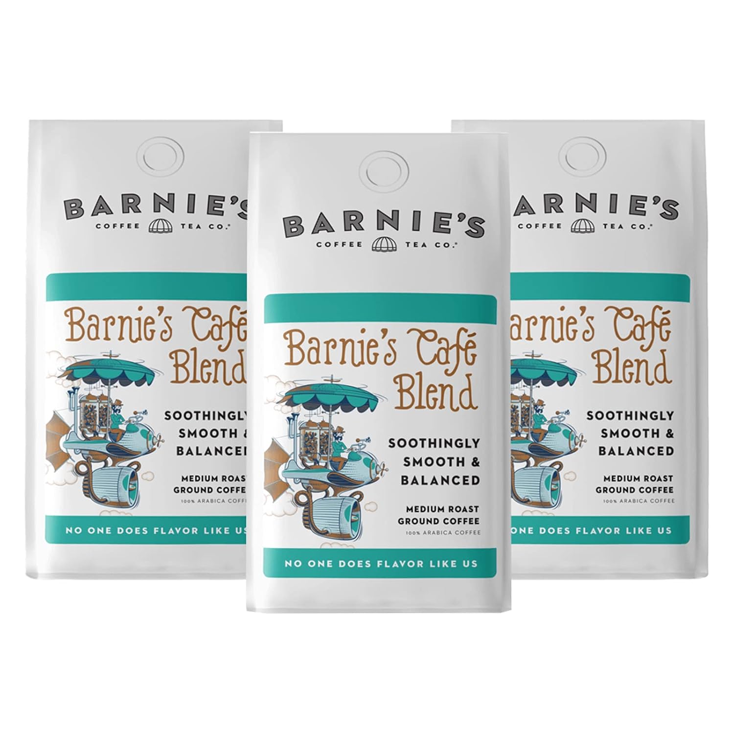 Barnie's Coffee English Salted Toffee Ground Coffee with Caramel, Molasses and Salted Creamy Butter Flavors, Medium Roasted Arabica Coffee Beans