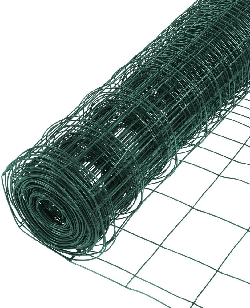 YARDGARD – 2 in. x 3 in. Mesh Welded Wire Fence – 24 in. x 50 ft. 16‑Gauge Green Vinyl Coated Galvanized Steel – for Animal Enclosures