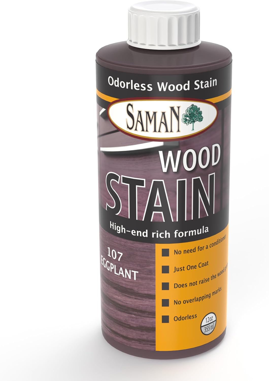 SamaN Interior Water Based Wood Stain - Natural Stain for Furniture, Moldings, Wood Paneling, Cabinets (Antique Walnut TEW-212-12, 12 oz)