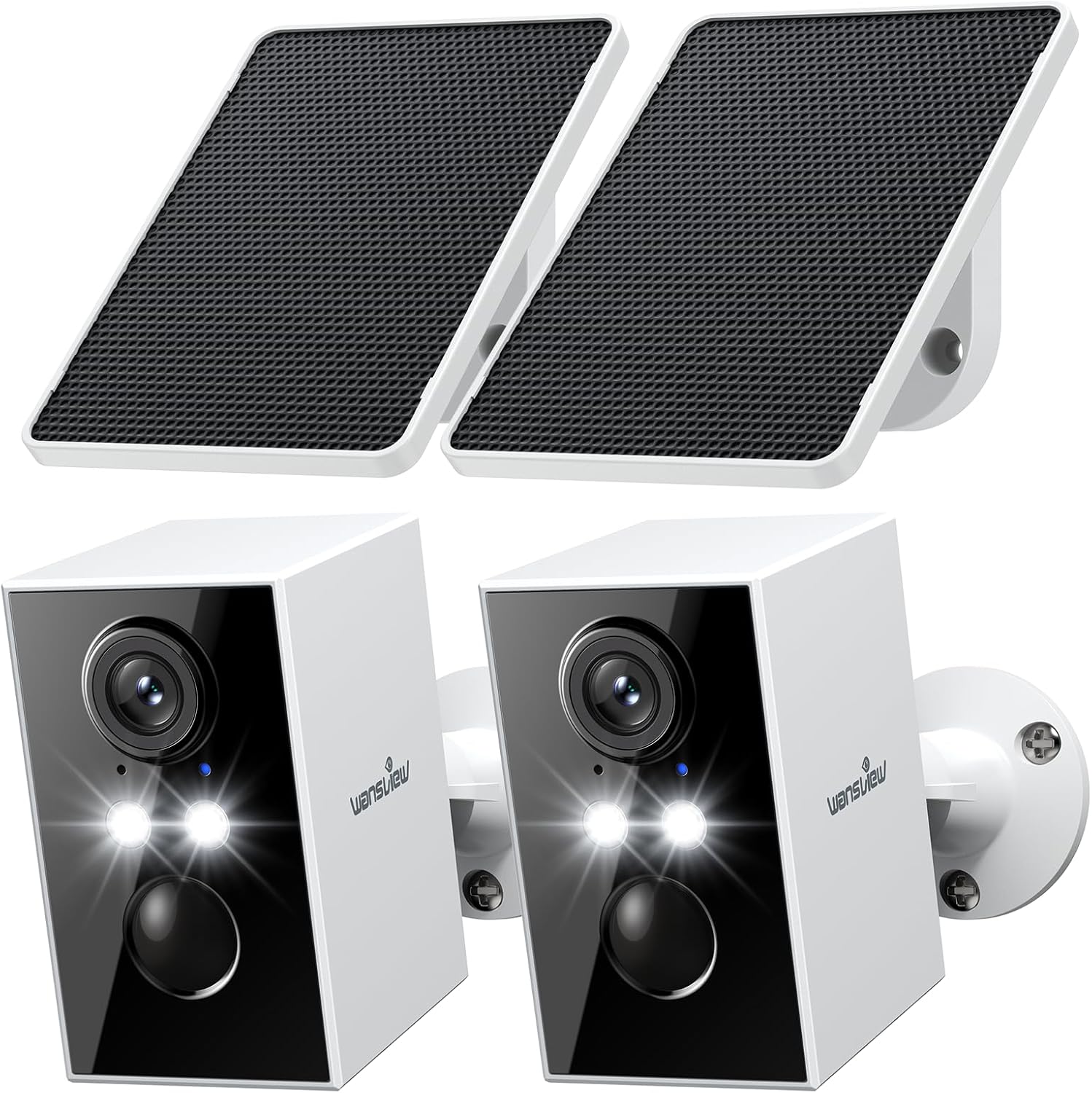 wansview Solar Security Cameras Wireless Outdoor 2K WiFi 6, A1 2Pack | Solar Camera Outdoor Wireless for Home Security with AI Motion Detection
