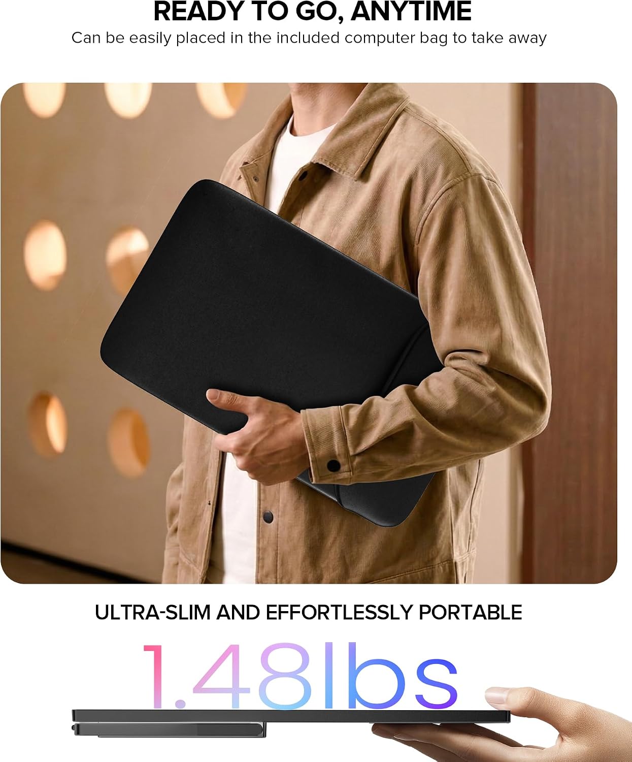 UPERFECT 18.5" 120Hz Portable Monitor, 125% sRGB Large Gaming Monitor