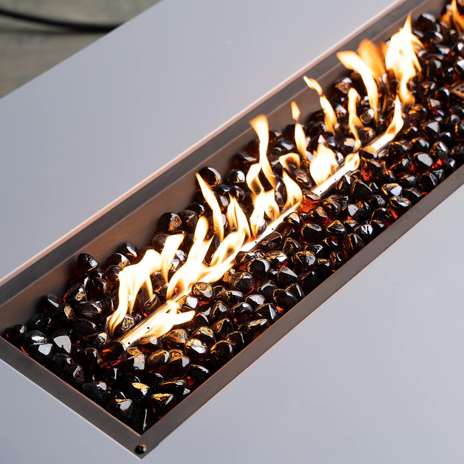 Mr. Fireglass 10 Pounds 1 Inch Diamond Fire Glass, High Luster Crystal Ice | Reflective Fire Pit Glass Rocks,10 lbs, For Propane & Natural Gas Fire Pits Table Fireplace & Lanscape