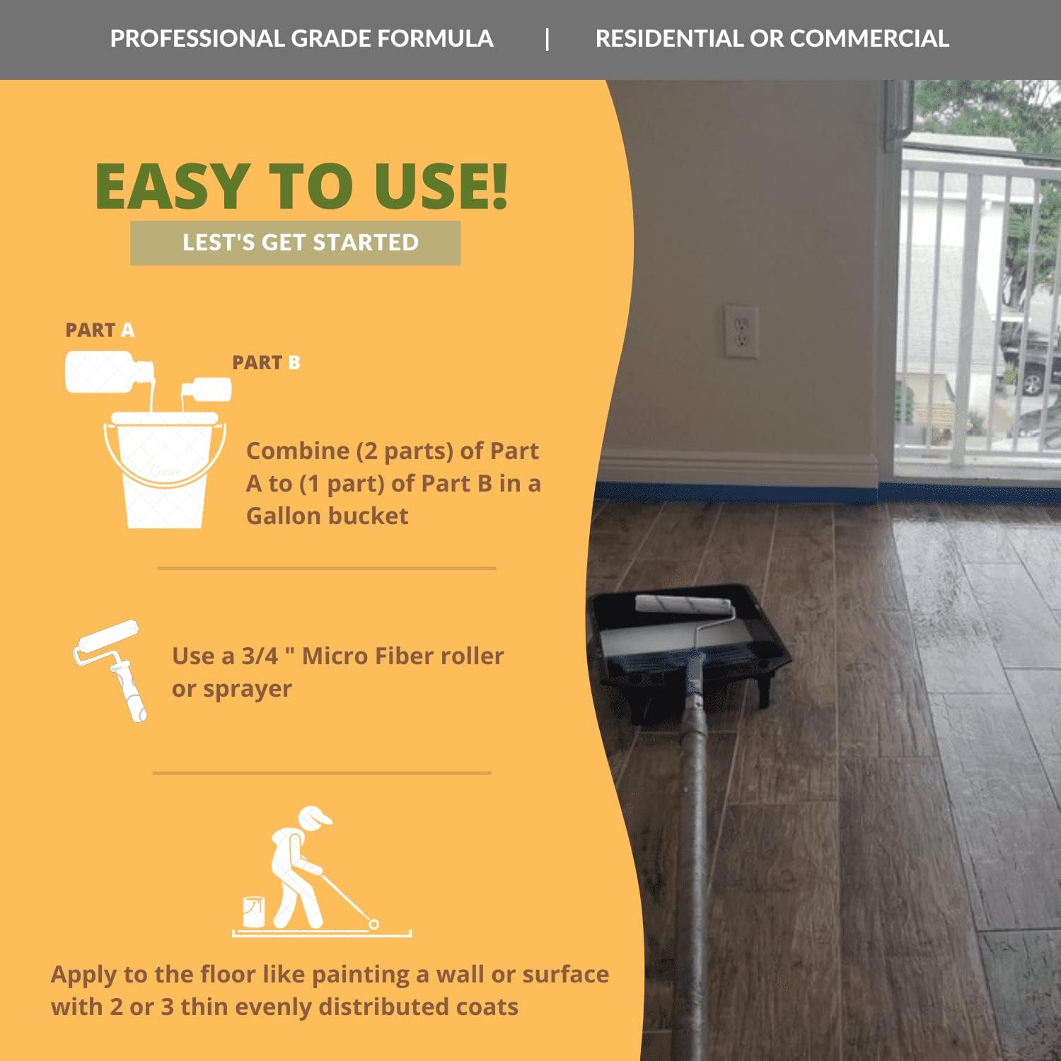 CoverTec GlazeGuard High-Gloss Tile & Grout Sealer – Wet Look Waterproof Finish for Ceramic, Porcelain & Stone – Protects Showers & Floors – Long-Lasting Barrier (1 Qrt Kit)