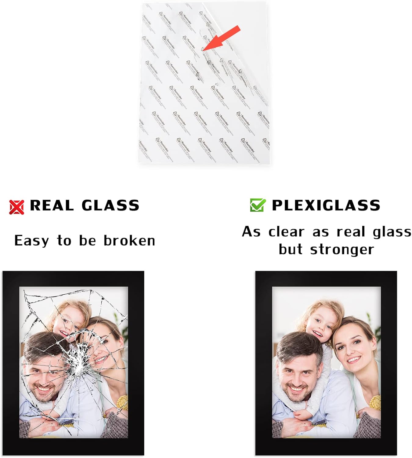 WUTL 8x8 Black Picture Frames Square