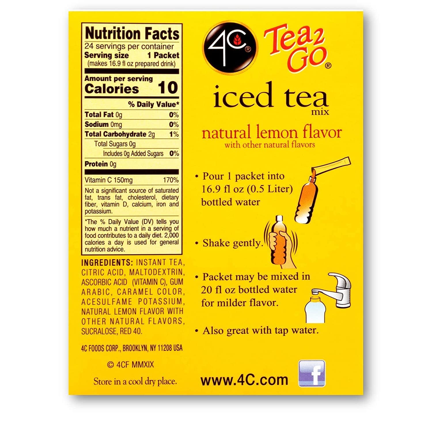 4C Powder Drink Mix Packets, Cranberry Pomegranate 1 Pack, 20 Count, Singles Stix On the Go, Refreshing Sugar Free Water Flavorings