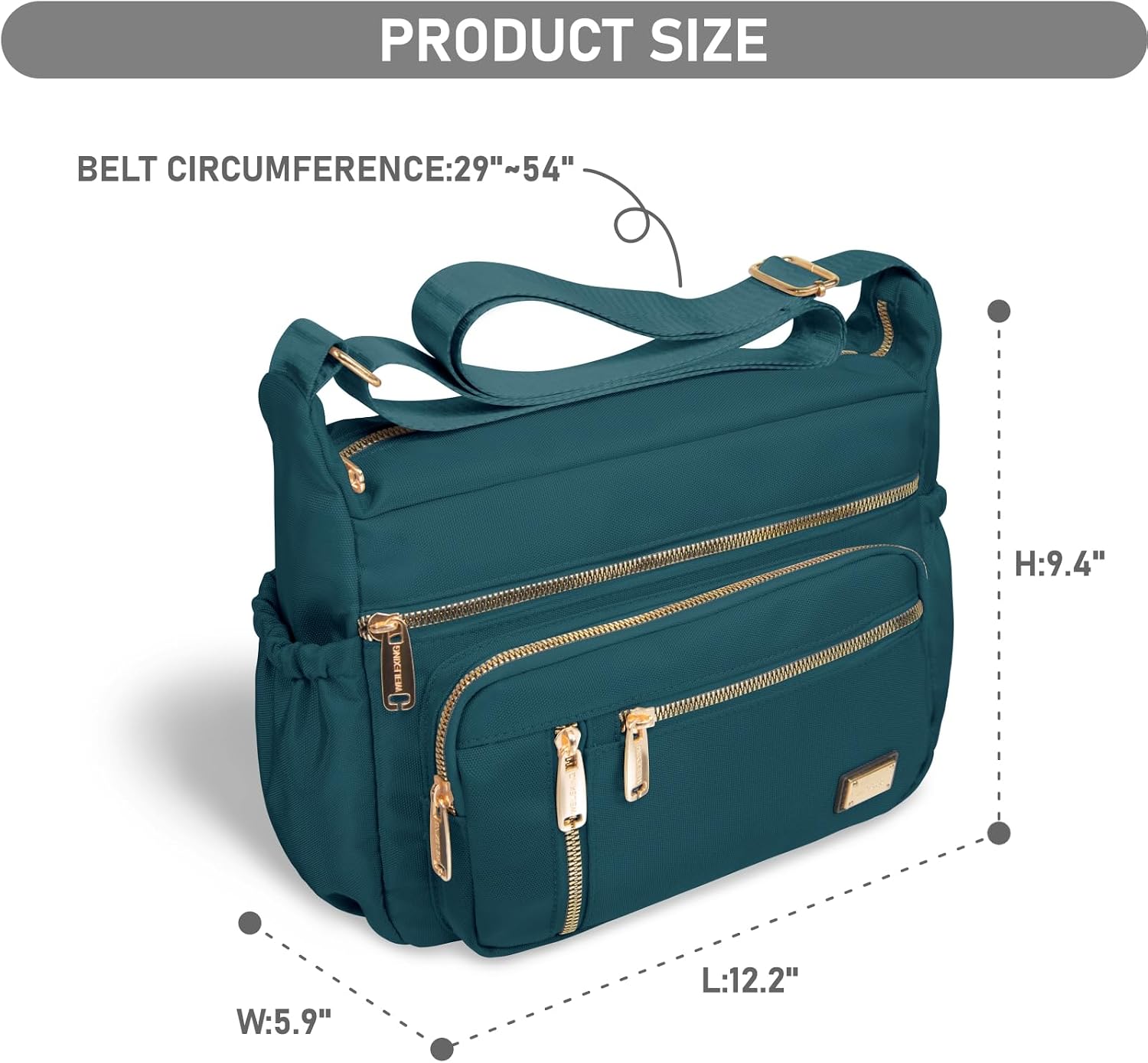 NPBAG Crossbody Bag for Women, Shoulder Purse Handbag Messenger Bag, Trendy Pocketbooks, Waterproof and Multi-Pockets