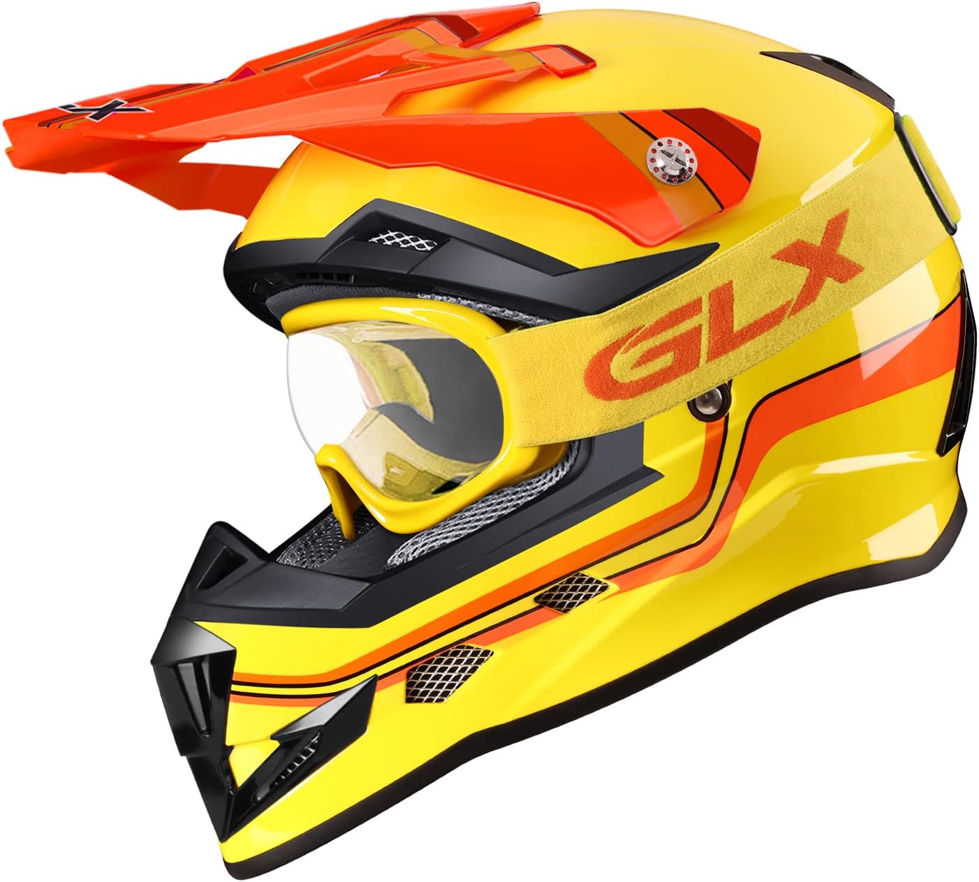 GLX GX623 Youth ATV & Dirt Bike Helmet Combo, DOT | Adult-Level Safety for Kids: Premium, full-grown protection engineered into a comfortable, youth-sized package