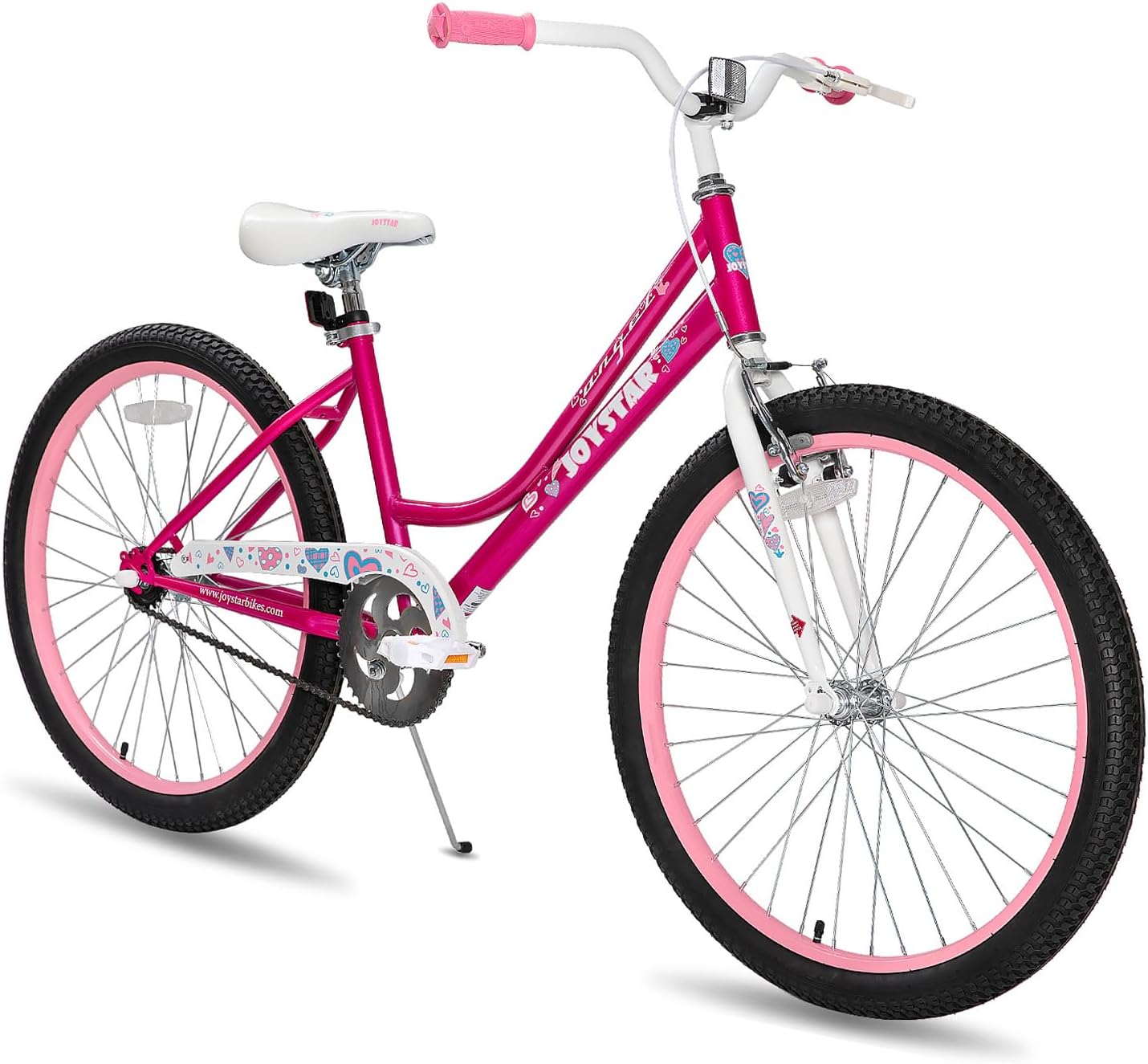 JOYSTAR Angel Girls Bike for Toddlers and Kids Ages 2-12 Years | 12-20 Inch Kids Bike with Training Wheels & Basket, 20 24“ Bicycle with Kickstand