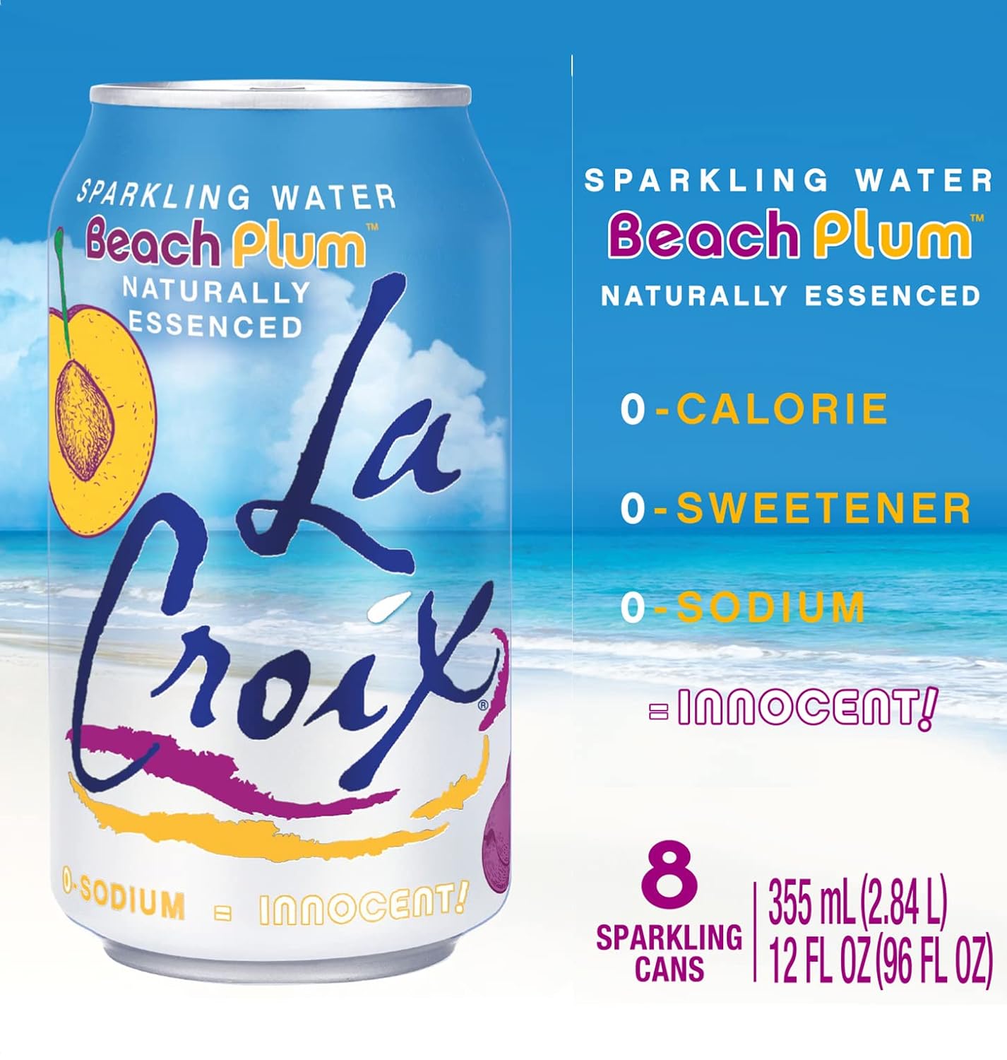LaCroix Sparkling Water | Pineapple Coconut Flavor | 8-Pack | Naturally Essenced, Zero Calorie, Sodium Free | 12 Fl Oz Cans