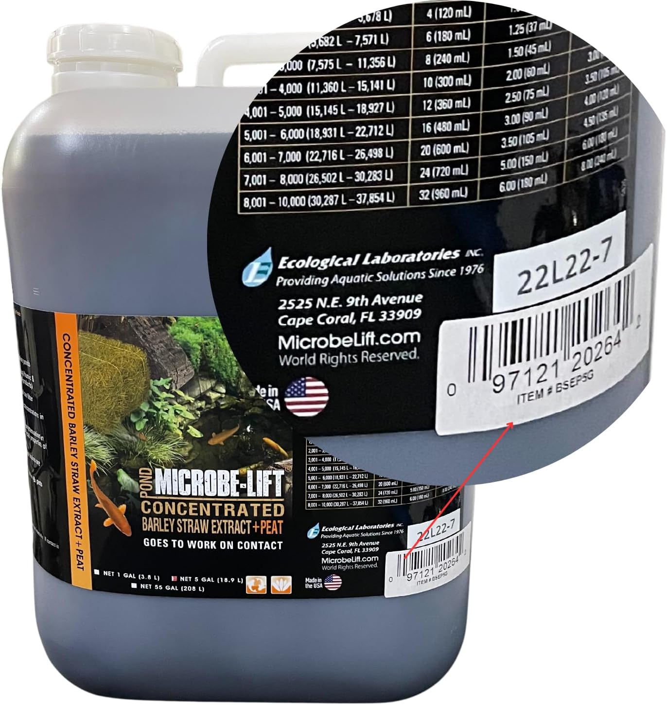 Microbe-Lift Concentrated Barley Straw Extract Plus Liquid Peat Conditioner for Ponds and Outdoor Water Garden, Safe for Live Koi Fish, Plants, and Decorations, 8 Ounces