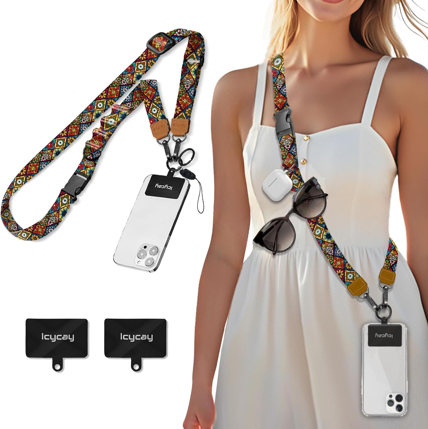 Icycay Phone Lanyard Crossbody Strap Neck Adjustable Teacher Women Cat