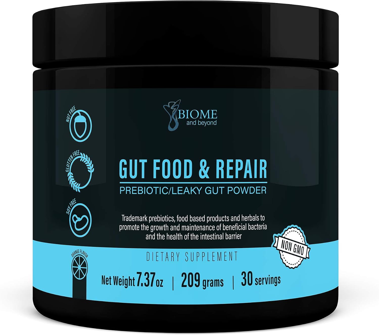 Gut Food and Repair- GI Tract & Leaky Gut Repair Powder with Trademark Prebiotics, Glutamine, Marshmallow Root, Slippery Elm Bark, Colostrum