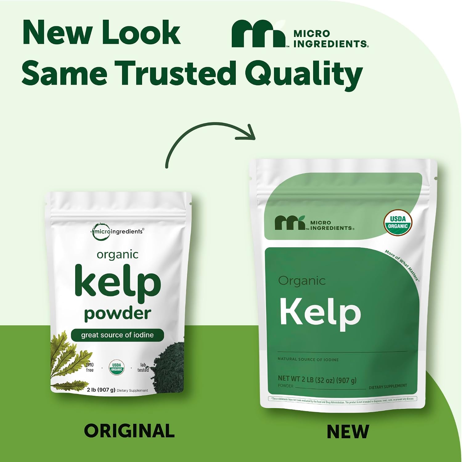 Micro Ingredients Organic Kelp Powder, 2 lb | Whole Plant Sea | Easy to Mix | Long-Lasting Supply for Smoothies, Soups