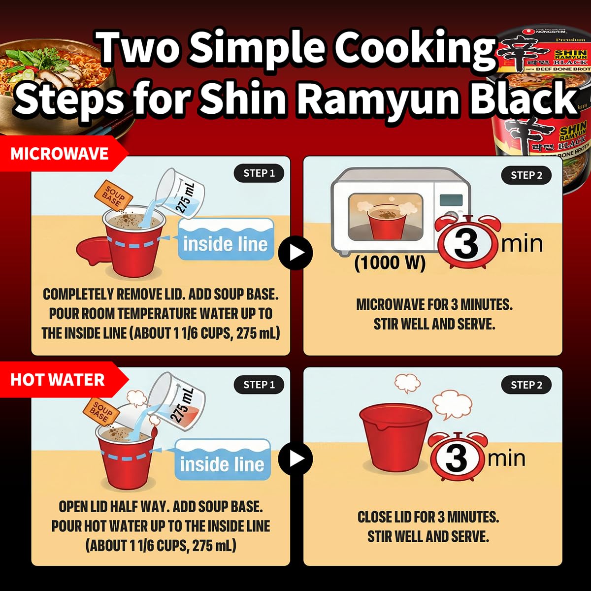 Nongshim Shin Noodle Ramyun, Gourmet Spicy Picante, 4.2-Ounce Packages (Pack of 16)