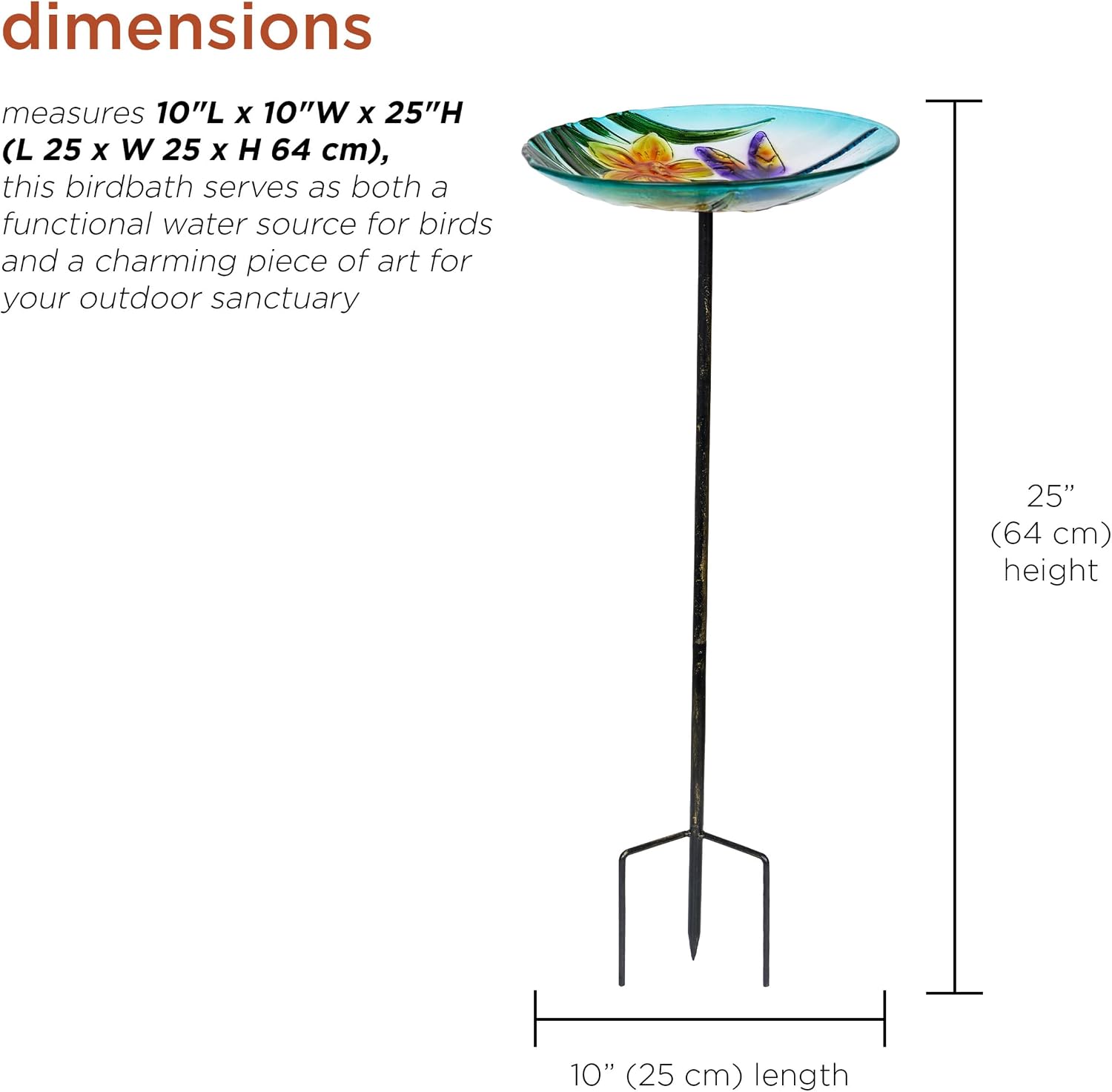 Alpine Corporation 25" Tall Outdoor Birdbath with Planter Pedestal Yard Statue, Stunning Garden Accent, 15" Round, Green