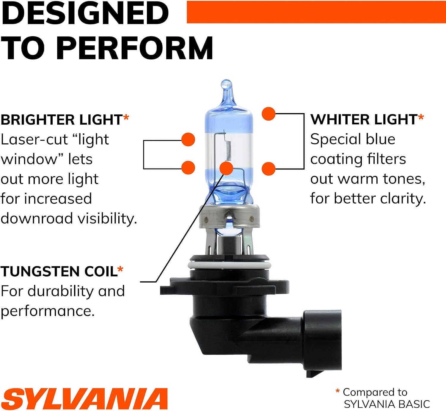 SYLVANIA - 9005 SilverStar Ultra - High Performance Halogen Headlight Bulb, High Beam, Low Beam and Fog Replacement Bulb, Brightest Down Road with Whiter Light, Tri-Band Technology (Contains 1 Bulb)