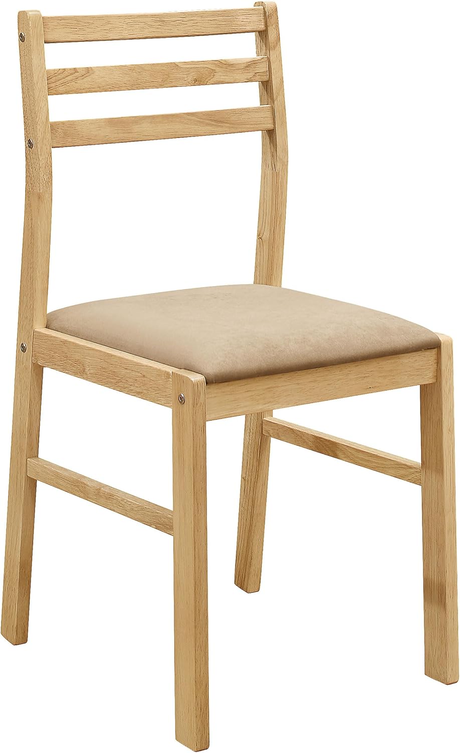 Coaster Home Furnishings 3-Piece Round Wood Dining Room Set Drop Leaf Extension Table Ladder Back Side Chairs Upholstered Seat Cushions Beige and
