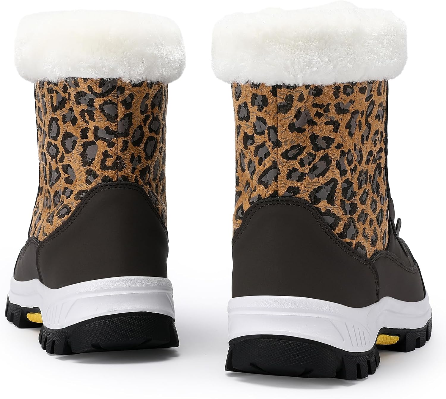 COOJOY Womens Waterproof Winter Snow Boots Warm Shoes Furry Mid Calf Lightweight Walking Hiking Booties