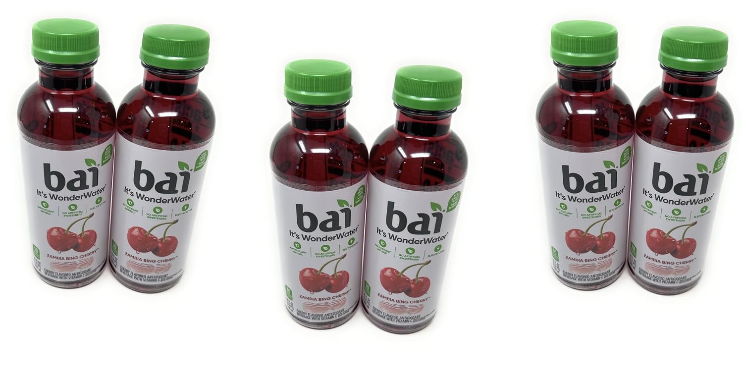 Bai Antioxidant Infusion Zambia Bing Cherry, 18 oz, 6 Units