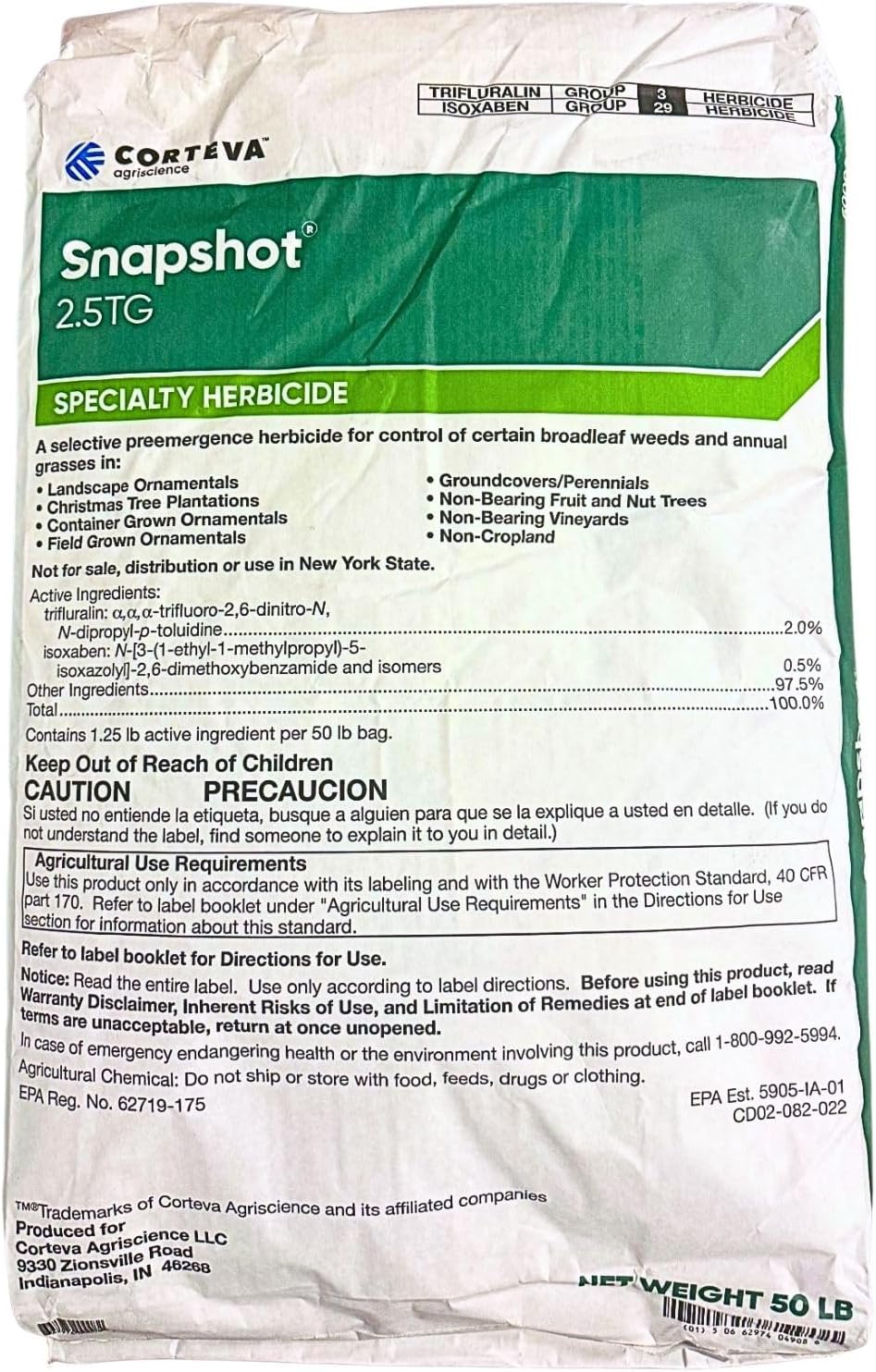 Snapshot 2.5 TG 50# Bag- Pre-Emergent Herbicide Trifluralin & Isoxaben