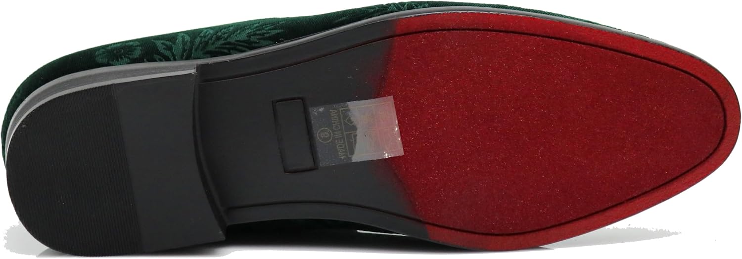 SPK35 Men's Vintage Velvet Flower Designer Dress Loafers Slip On Shoes Classic Tuxedo Dress Shoes