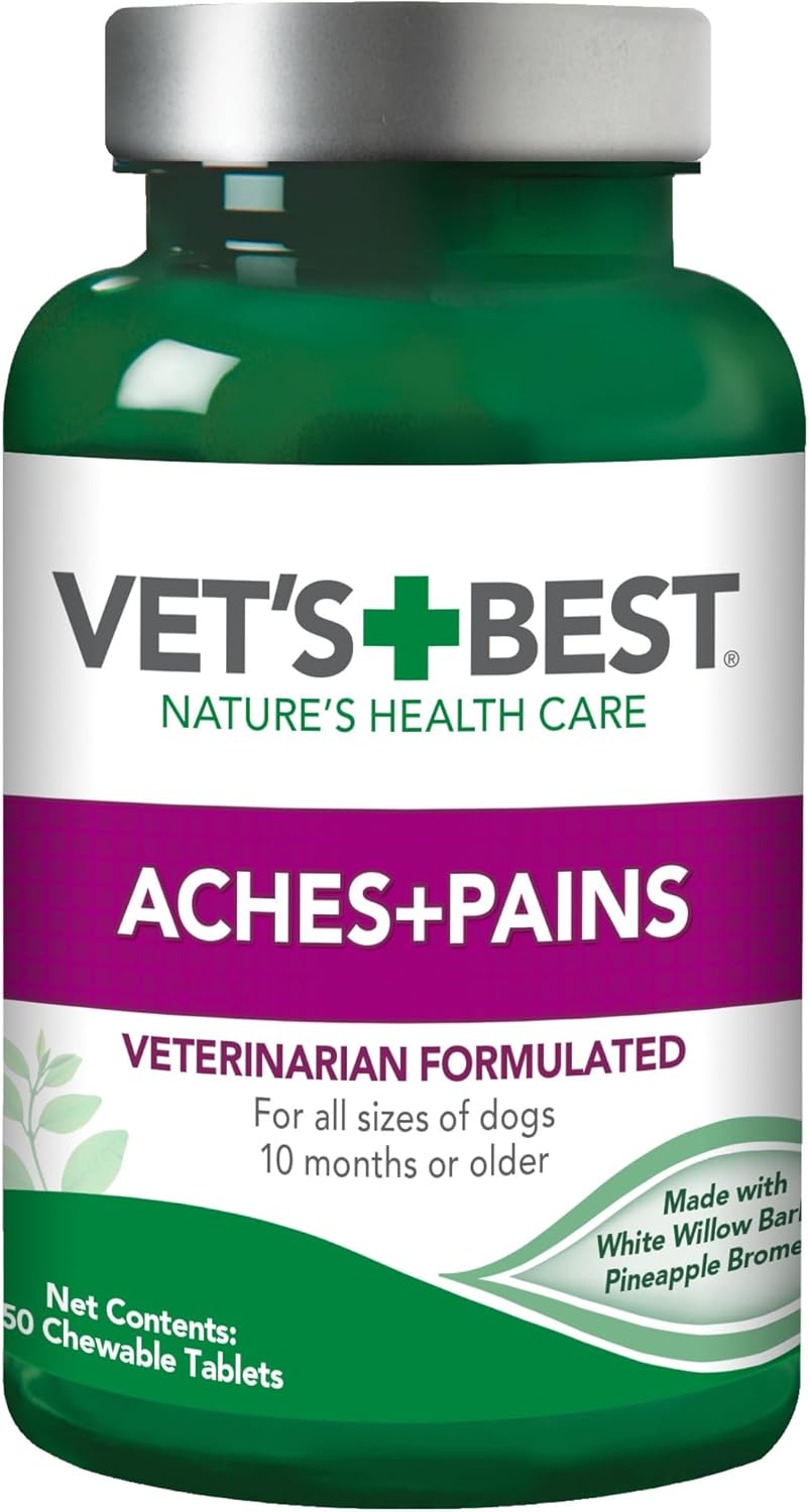 Vet's Best Dog Pain Relief Supplement, Dog Aspirin Alternative, 150 ct | Natural Joint Support Tablets, Helps Relieve Occasional Aches & Discomfort, Supports Mobility & Hip Health for Dogs