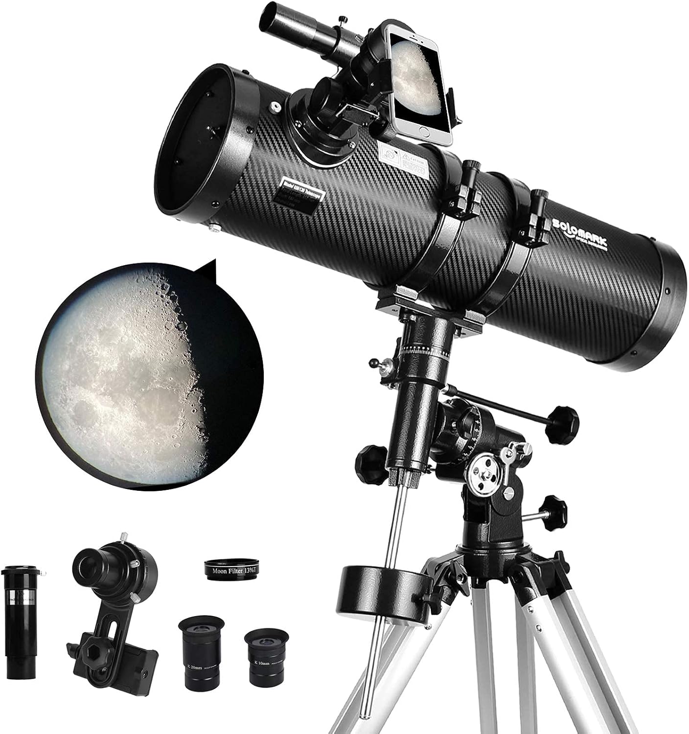Telescope 130EQ Newtonian Reflector Telescopes for Adults, Professional Telescopes for Adults Astronomy