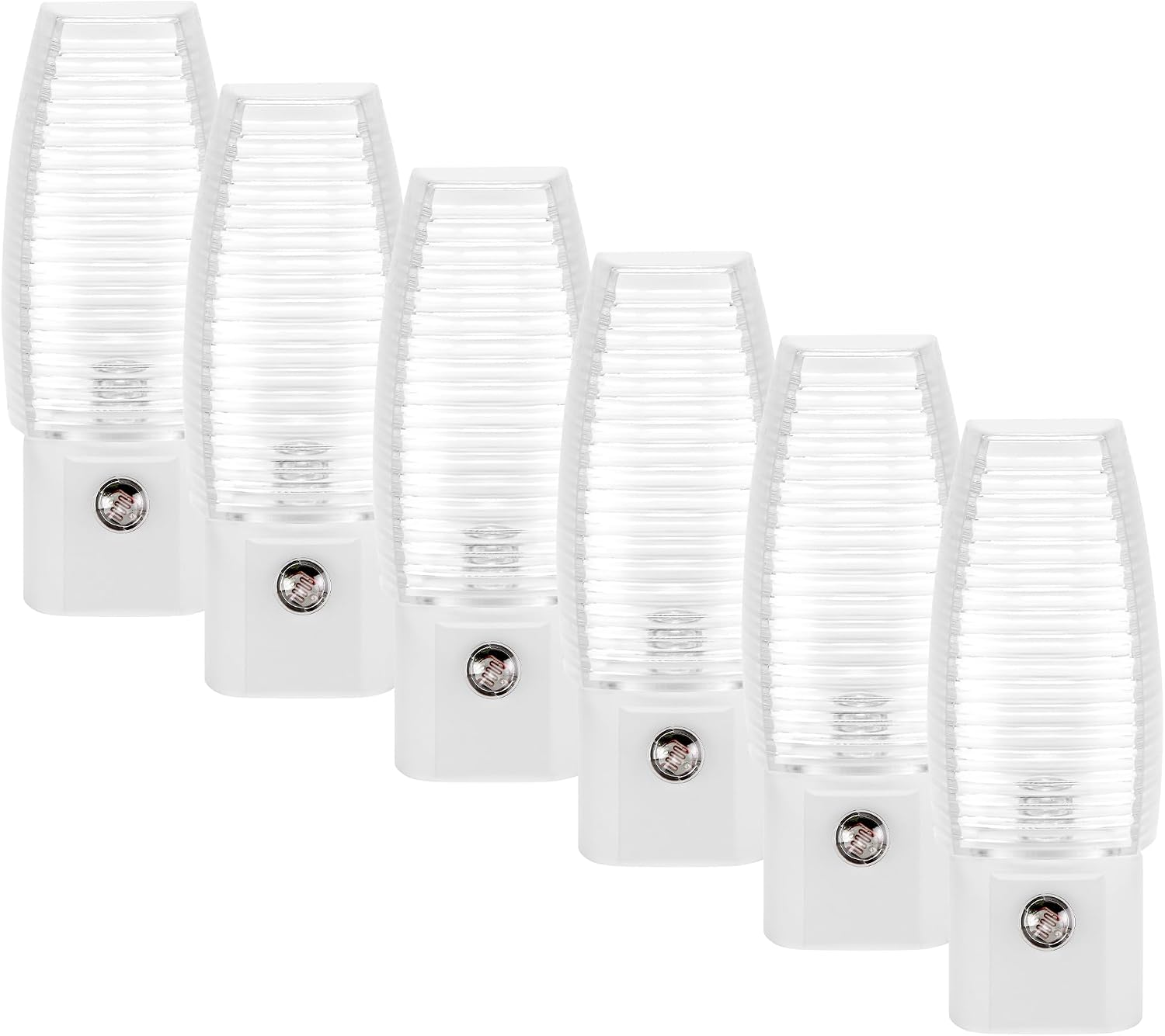 Maxxima LED Plug-in Night Light, Dusk to Dawn Sensor 5000K 5 Lumens, 6 Pack | Auto On/Off, Daylight, Bedroom Bathroom Hallway Senior Living Use