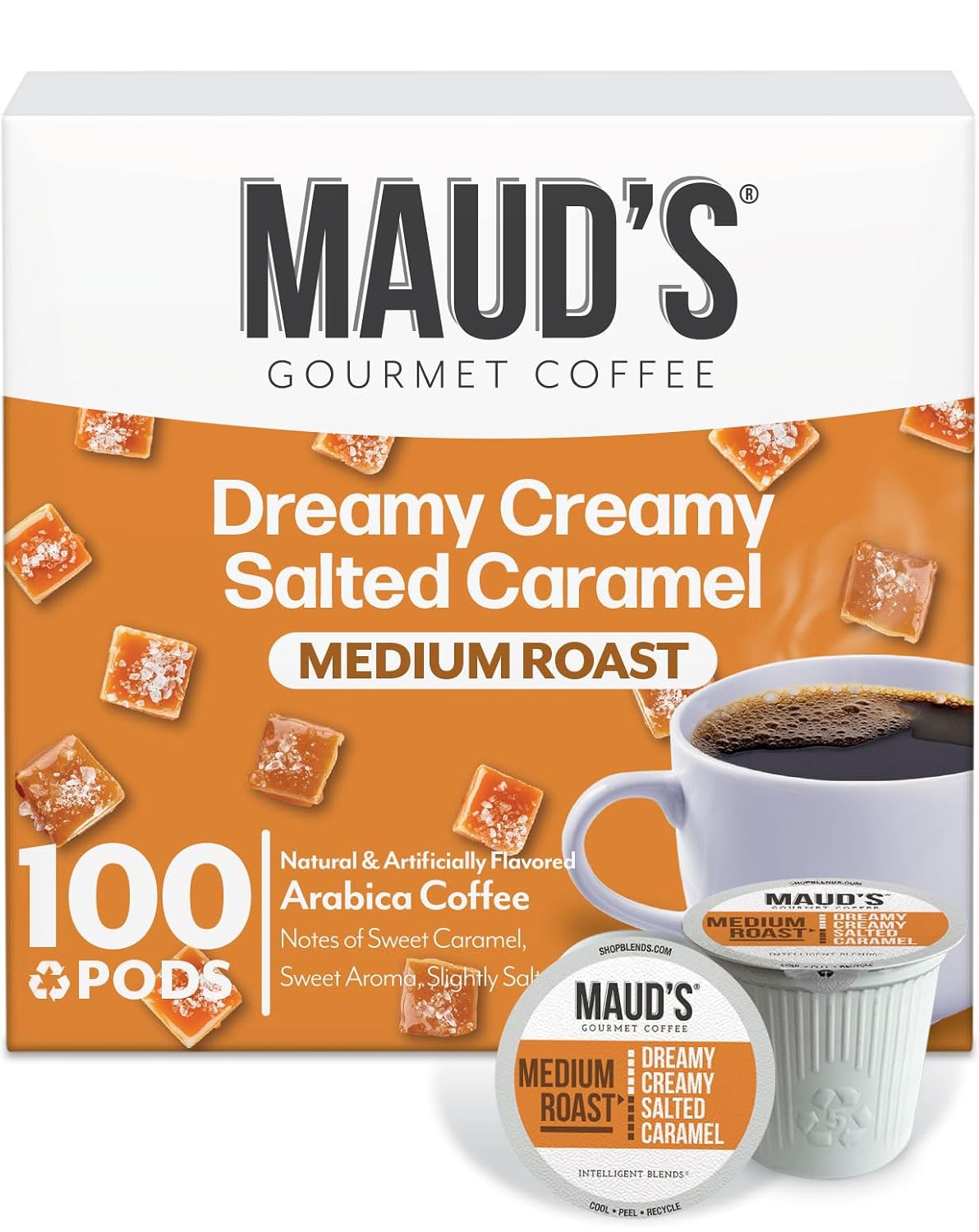 Maud's Family Pack Coffee Pods Variety Pack, 136ct, 12 Assorted Flavors | Medium Roast Flavored Coffee in Single Serve Pods – 100% Arabica Coffee, Compatible with Keurig Coffee Makers