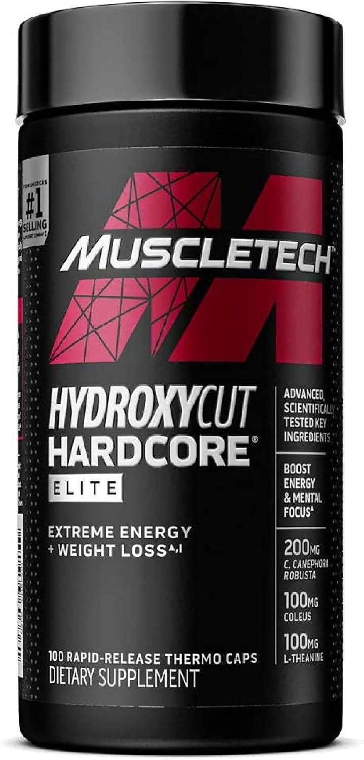 Hydroxycut Hardcore Elite - Energy & Metabolism Support for Men & Women - 270 mg Caffeine Anhydrous & 200 mg Green Coffee Extract - Rapid Release