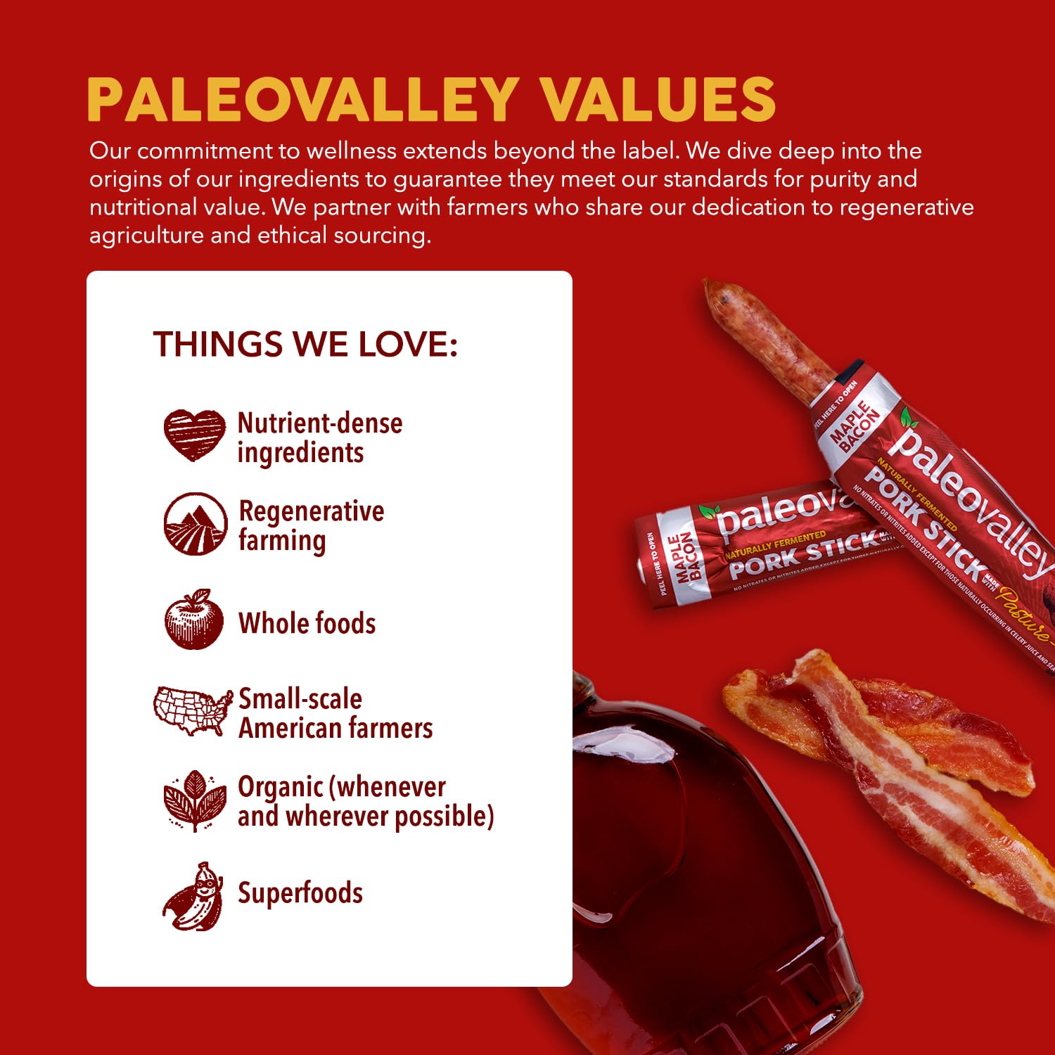 Paleovalley 100% Grass Fed Beef Sticks, Protein Snacks, Original | 10 Count, Individually Wrapped, Naturally Fermented, Gluten Free, Keto and Paleo, Made With Simple Ingredients, 6g Protein