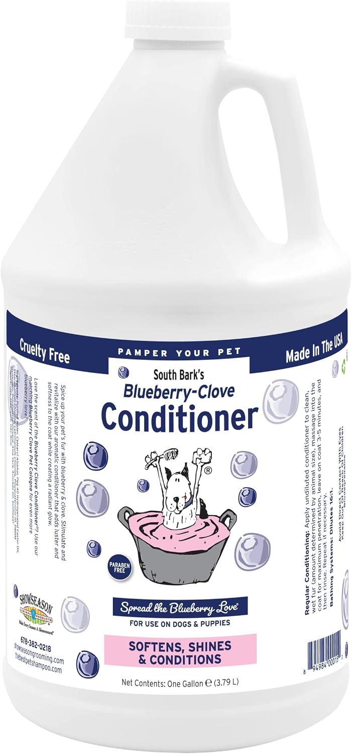 South Bark's Blueberry-Clove Conditioner for Dogs & Cats 12 oz. | Long Lasting Softness | Paraben-Free | Biodegradable & Non-Toxic | Made in USA