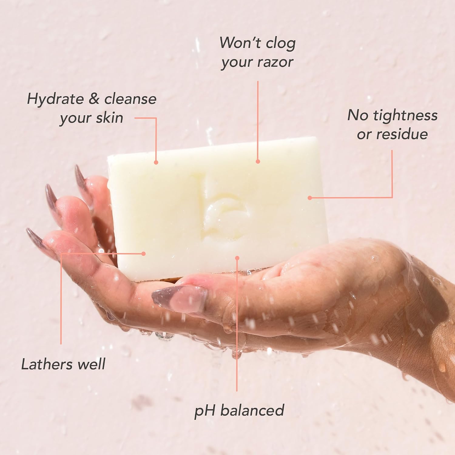Bar Soap for Shaving - USA Made with Organic & Natural Ingredients | Shave Bar for Women, Vegan Soap with Shea Butter & Coconut Oil