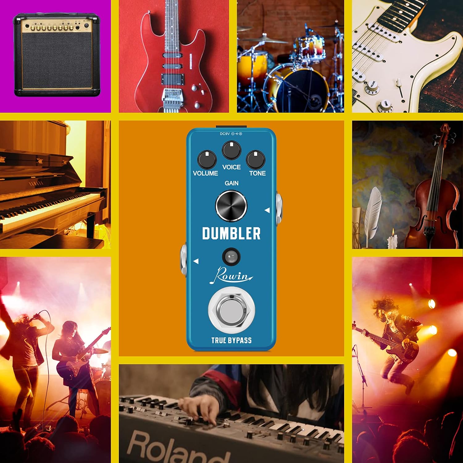 Vintage Vacuum Bluesy Guitar Effect Pedal,Electric Guitar Effect Sound Low Key Mild Clipping