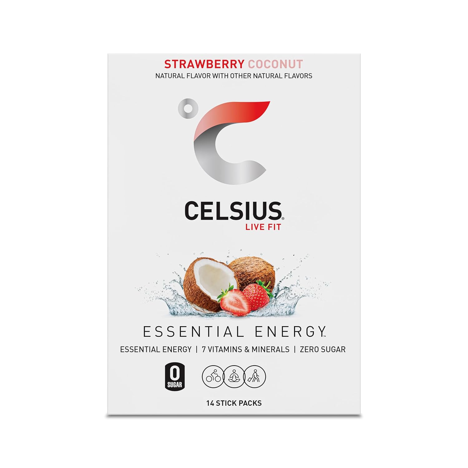 CELSIUS On-The-Go Powder Stick Packs, Zero Sugar (14 Sticks per Pack)