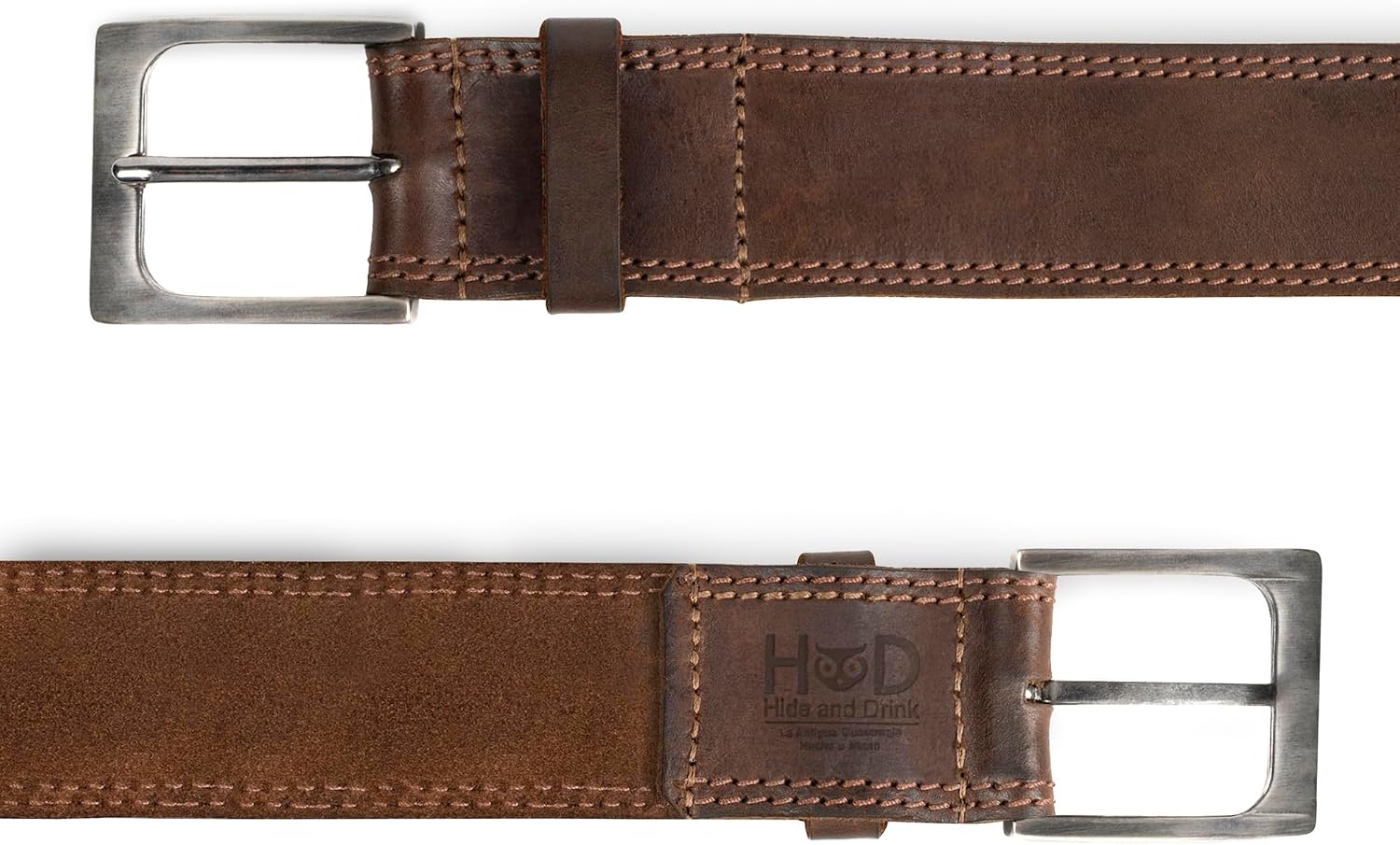 Hide & Drink Rugged Full Grain Leather Belt - Durable Men's Belt for Jeans, Western, Casual & Dress, Mens Belts for Men