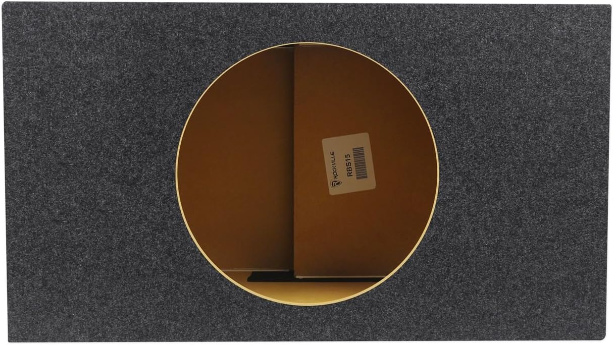 Rockville RBS15 Big Single 15" SPL Side Vented Car Sub Enclosure Box | 4.4 Cu Ft Net Volume, 3/4" MDF, Made in USA, 37Hz Tuning, 15.5" Mounting Depth