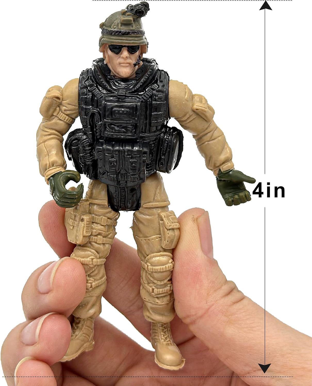 Mr.River US Army Men and SWAT Team Toy Soldiers Action Figures with Military Weapons Accessories for Kids Boys Girls,12Pcs