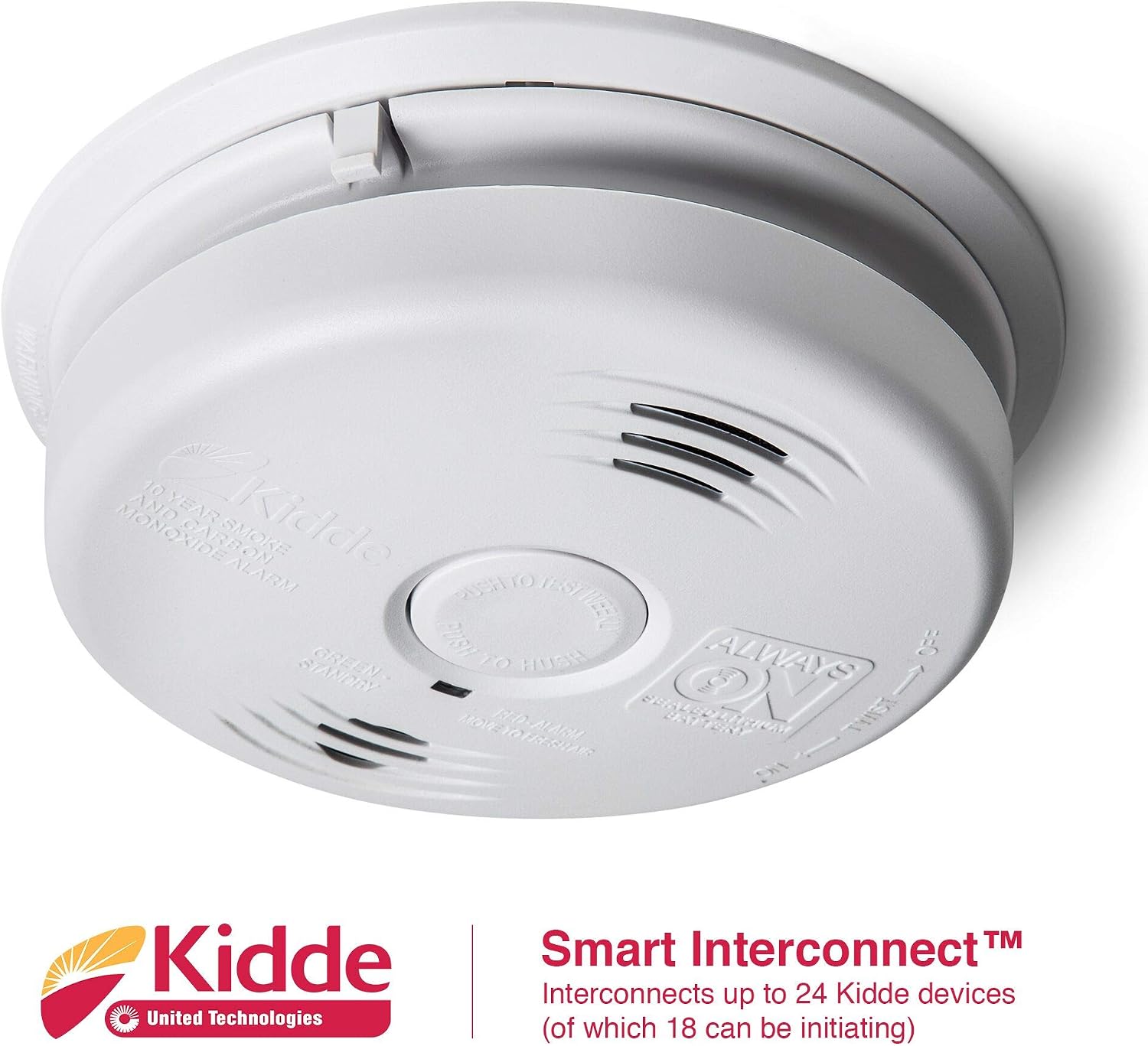 Kidde Smoke and Carbon Monoxide Detector Alarm with Voice Warning | Hardwired w/10 Year Lithium Battery Backup | Interconnectable | Model # i12010SCO
