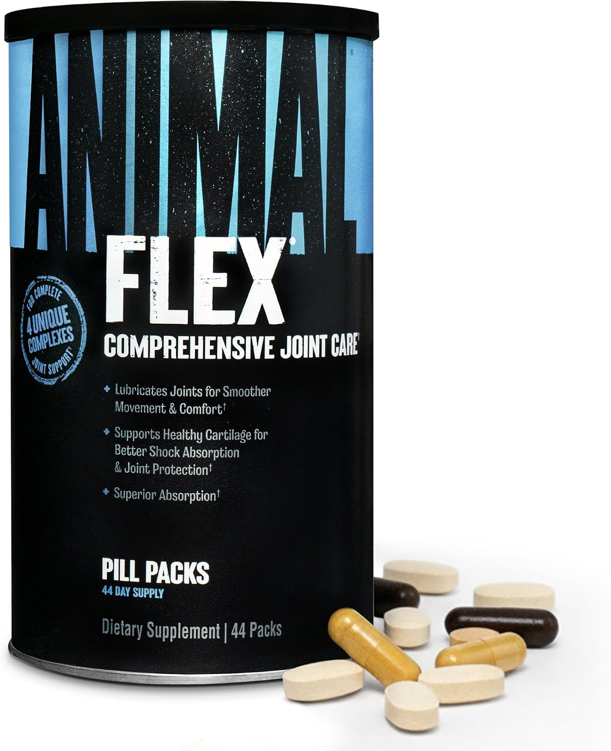 Animal Flex - Glucosamine Chondroitin Joint Supplement for Women and Men Discomfort with Turmeric, MSM, Boswellia for Cartilage, Joint Health, Muscles, Back, Knees, Shoulder, and Hip, 44 Packs