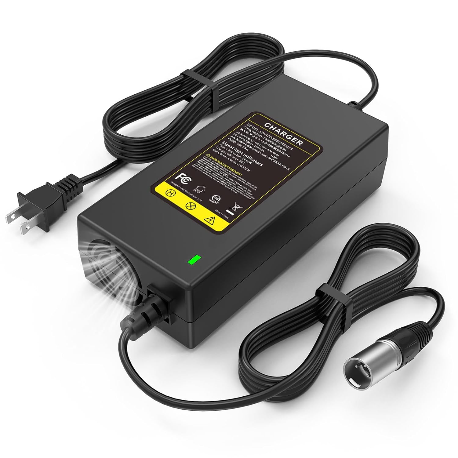 29V 5A for 24V 5A 3-Pin Male XLR Connector Battery Charger for Lakematic, Pride Mobility, Jazzy Power Chair, Drive Medical, Golden Technologies