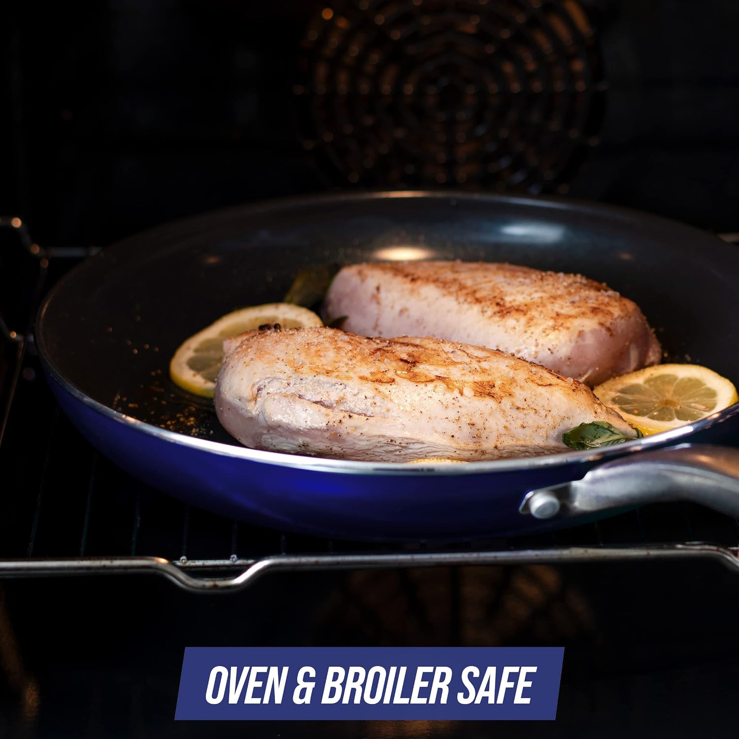 Blue Diamond Cookware Diamond Infused Ceramic Nonstick 8" Frying Pan Skillet, Induction, PFAS-Free, Dishwasher Safe, Oven Safe, Blue