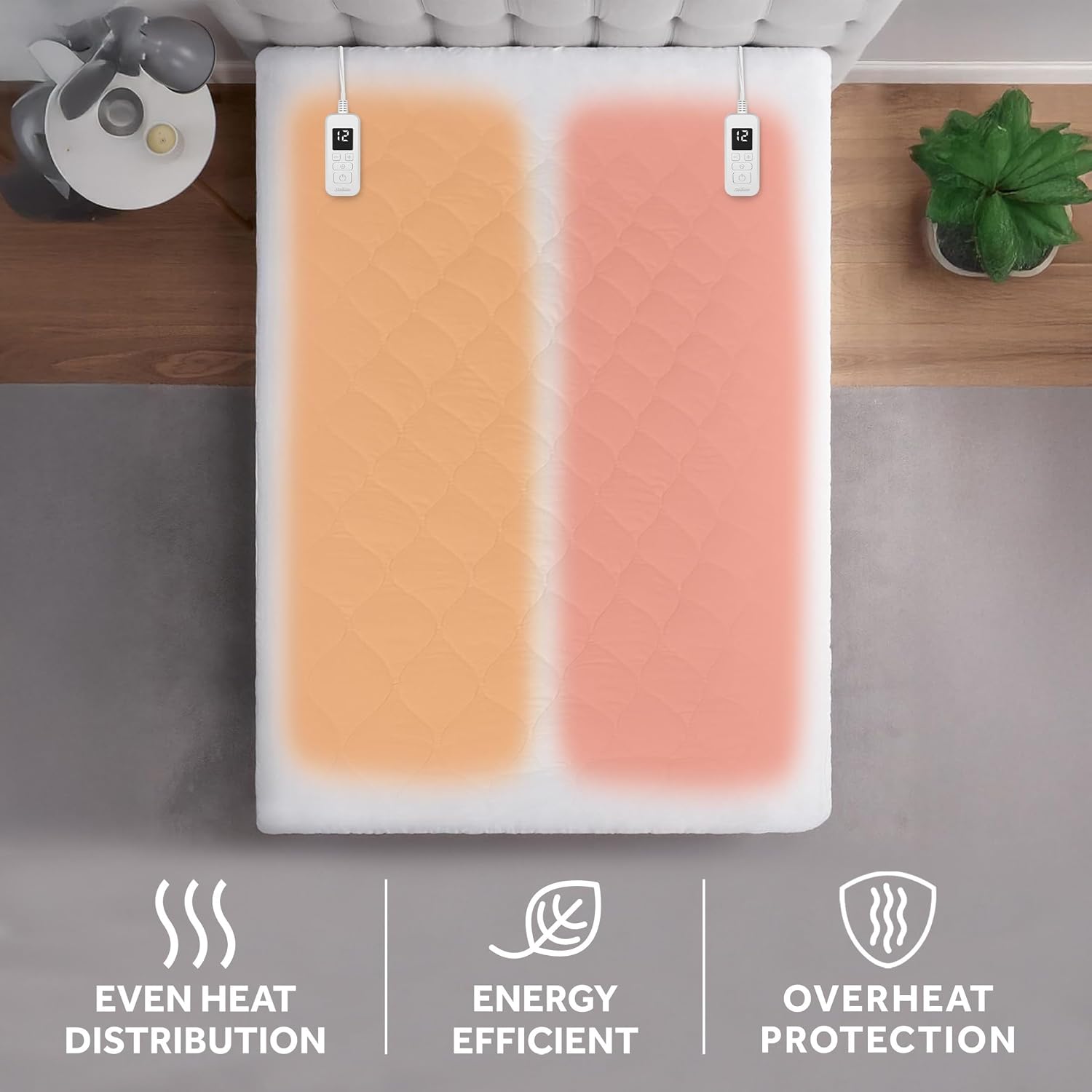 Sunbeam Restful Quilted Water Resistant Heated Mattress Pad - Twin