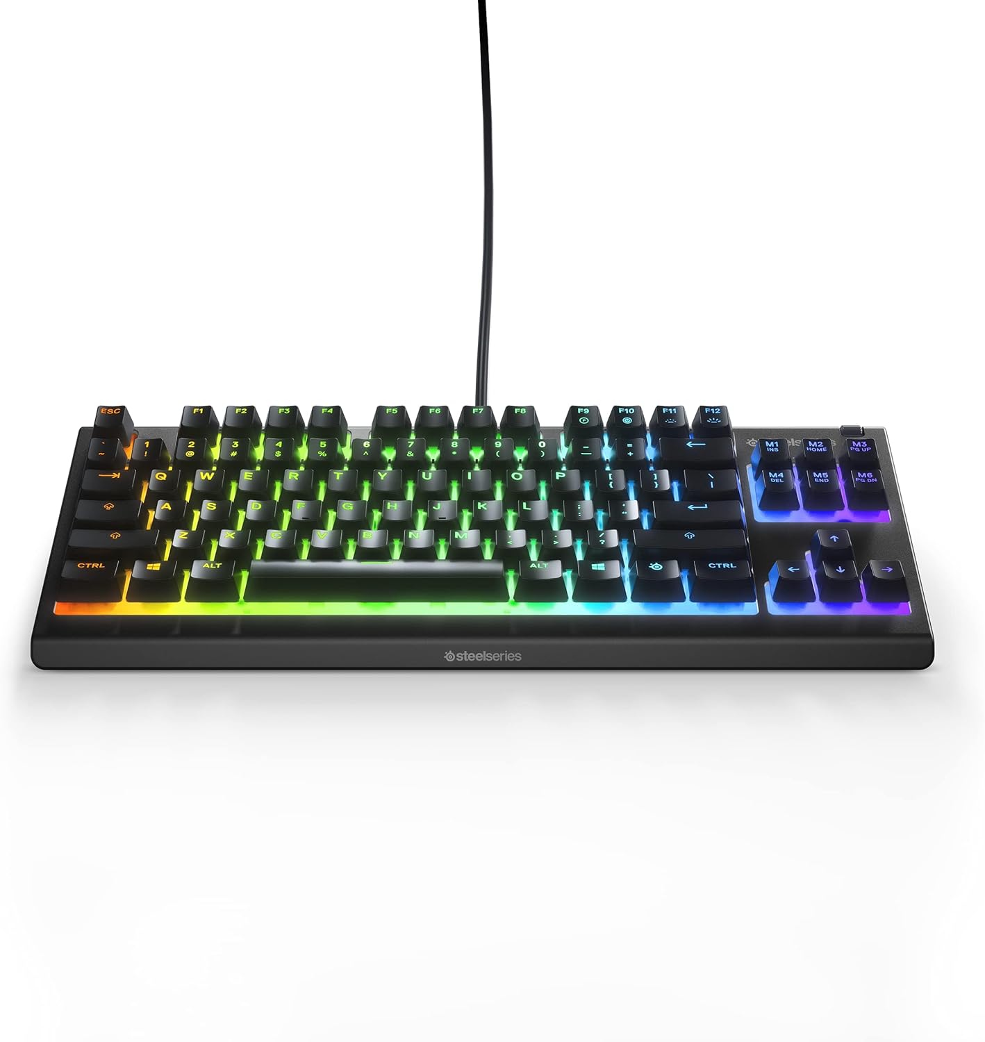 SteelSeries Apex 3 TKL RGB Gaming Keyboard – Tenkeyless Compact Form Factor - 8-Zone RGB Illumination – IP32 Water & Dust Resistant – Whisper