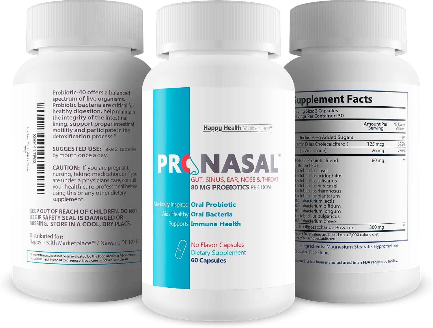 Pro Nasal - Our Best Sinus Support Supplement - Ear Nose Throat Probiotics - Sinus Probiotic for Natural Sinus Support - Oral Probiotics for Mouth