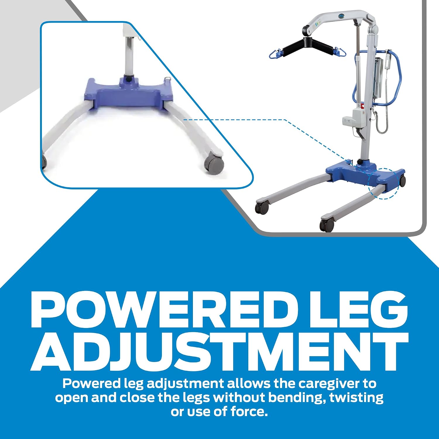 Joerns Hoyer Presence Patient Lift, 500 lbs Capacity, Power Operated Base, 6-Point Cradle, Smart Monitor Technology