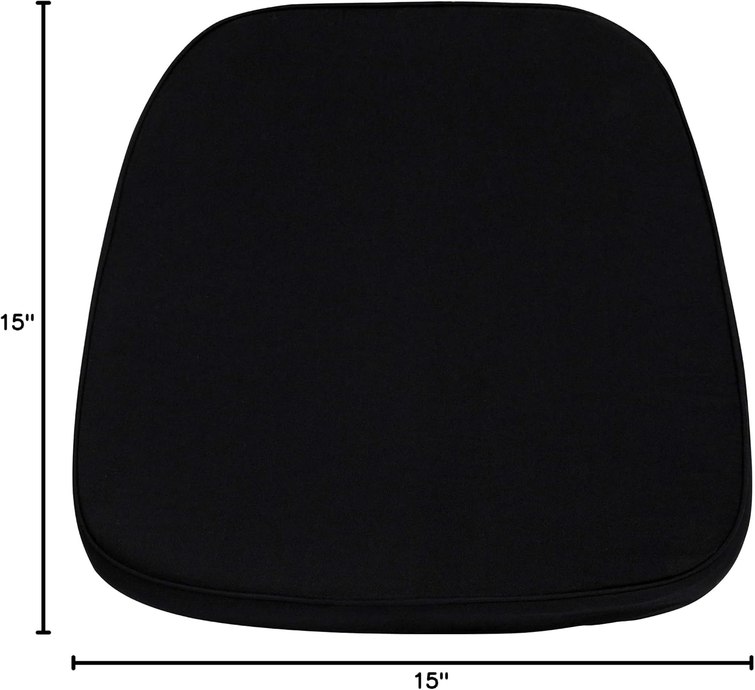 Flash Furniture Soft Black Fabric Chiavari Chair Cushion | Soft Fabric, Hook and Loop Fastener, Replacement Cushion