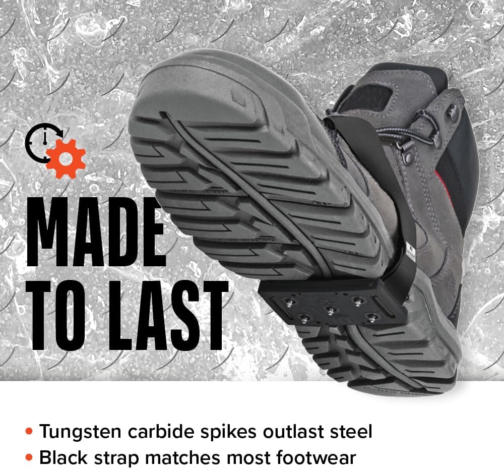 K1 Mid-Sole Ice Cleats for Men & Women - Rotatable Traction Aids For Winter Snow - Hi Vis - Low Profile