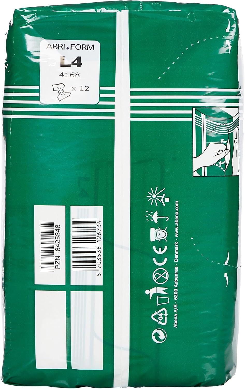 Abena Abri-Form Comfort Plastic-Backed Briefs, Level 4, (Medium To Large Sizes) Medium, 14 Count | Disposable