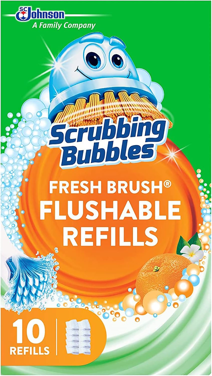 Scrubbing Bubbles Fresh Brush Flushable Refill Pads for Toilet Cleaning System, Citrus Action Scent, Toilet & Toilet Bowl Cleaner
